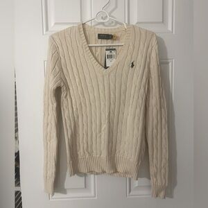 Ralph Lauren V-Neck Cable Knit Sweater